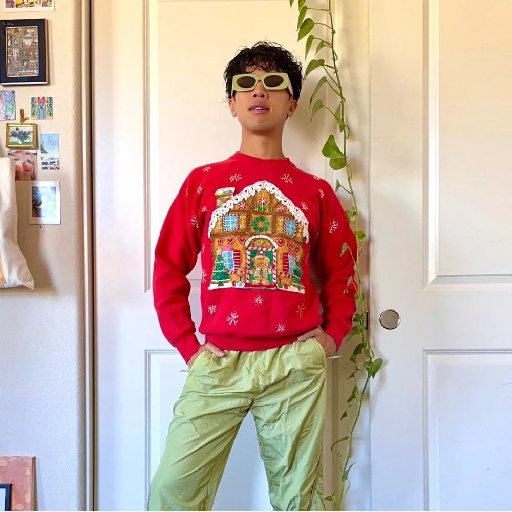 Handmade Red Gingerbread Christmas Sweater